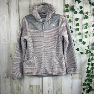 The North Face Gray Girls Fleece Full Zip Jacket With Hood Sz L (14/16)